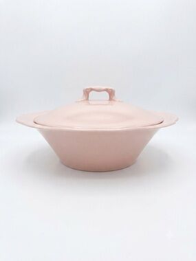 Vintage Johnson Bros Rosedawn Pink Scalloped Lidded serving bowl